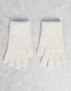 Accessorize Super Fluffy Gloves In Cream-white