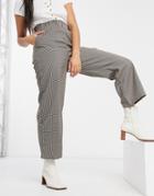 Vila High Waisted Pants In Black Check - Part Of A Set-multi