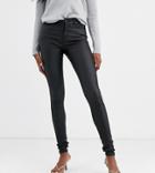 Vero Moda Tall Coated Skinny Jeans In Black