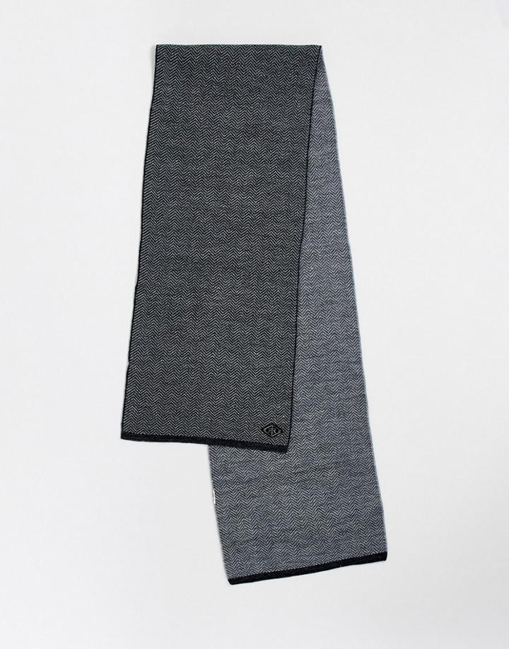 River Island Herringbone Check Scarf In Gray