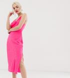 New Look Midi Dress With Cowl Neck In Pink - Pink