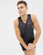 Asos 4505 Tank With Breathable Mesh Racer Back And Taped Seams - Gray