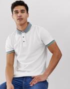 Esprit Polo With Contrast Collar - White