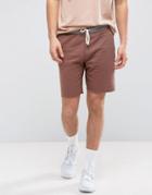 Pull & Bear Jersey Shorts In Dusky Pink With Contrast Band - Pink