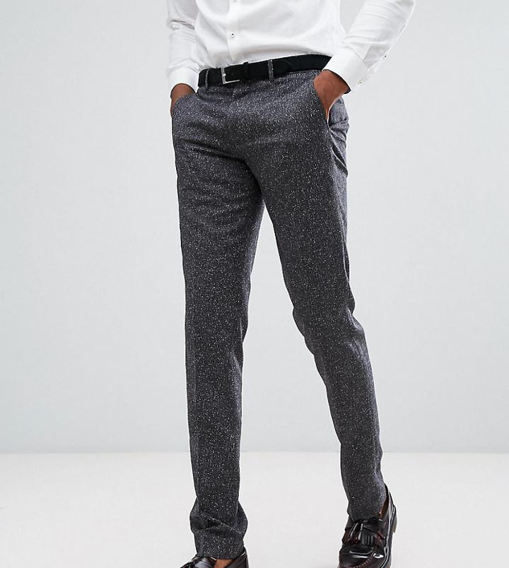 Farah Tall Skinny Wedding Suit Pants In Fleck - Gray