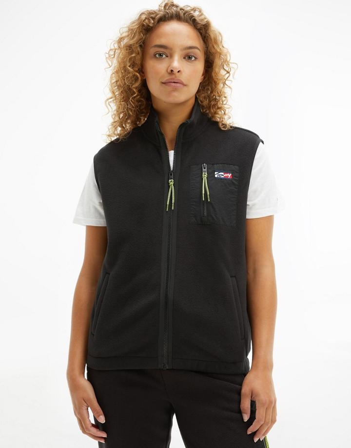 Tommy Jeans Sleeveless Fleece In Black