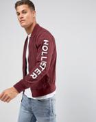 Hollister Basic Bomber In Burgundy - Red