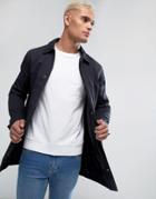 Brave Soul Classic Trench With Check Lining - Navy
