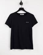 Na-kd Logo Print T-shirt In Black
