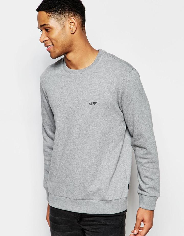 Armani Jeans Sweatshirt With Logo In Gray - Gray