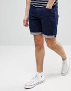 Asos Denim Shorts In Slim Indigo - Blue