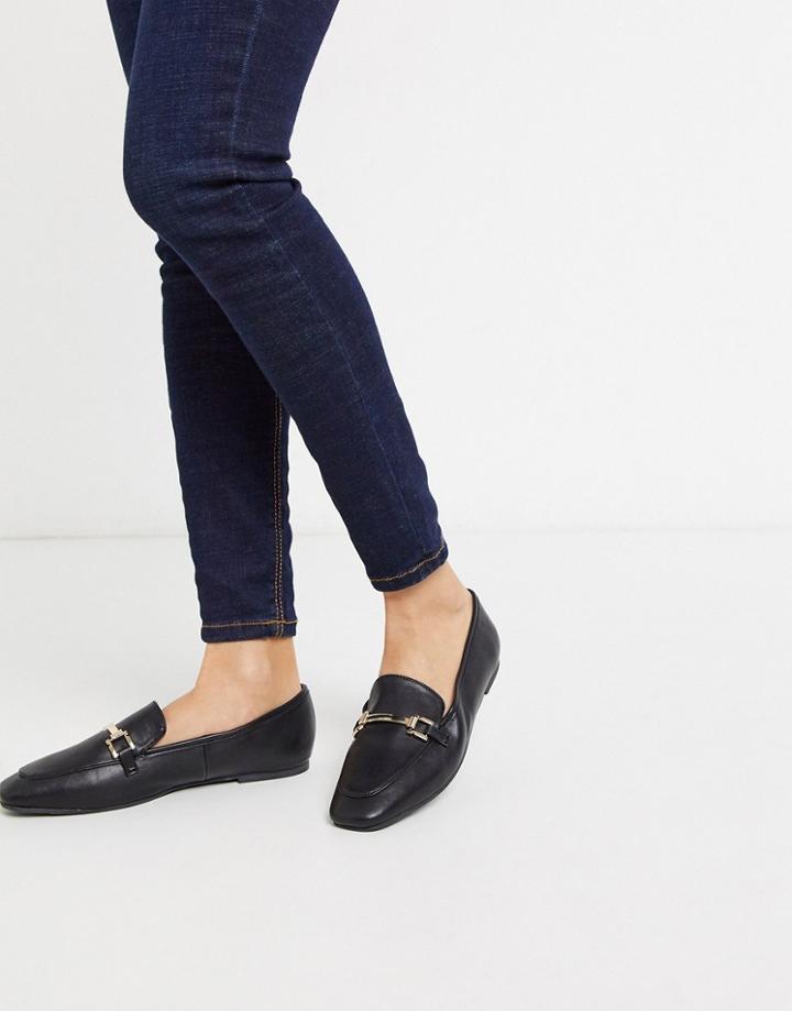 London Rebel Metal Trim Loafer In Black