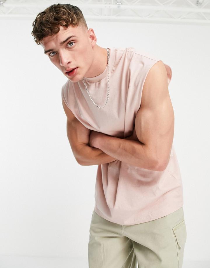 Asos Design Oversized Tank In Pale Pink