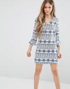 Madam Rage Dress With Frill Sleeves - Blue