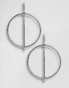 New Look Circle And Stick Hoops - Silver