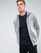 Armani Jeans Zip Through Hooded Logo Sweat Gray - Gray
