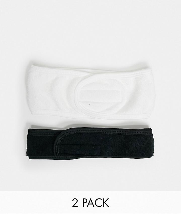 Asos Design Pack Of 2 Terrycloth Make Up Headbands-multi