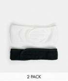 Asos Design Pack Of 2 Terrycloth Make Up Headbands-multi