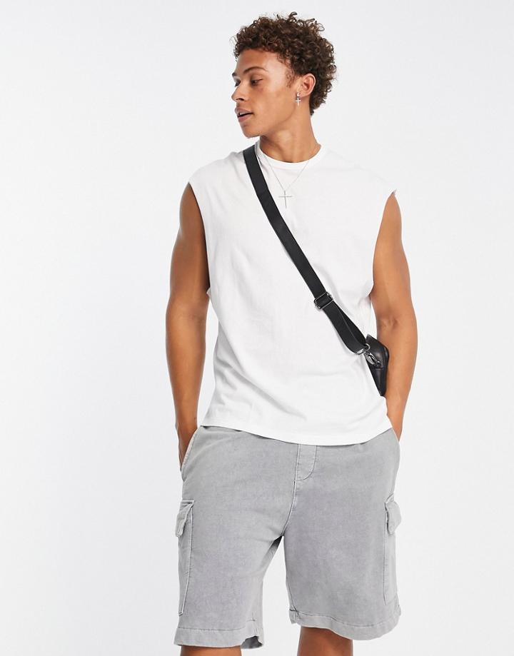 River Island Oversized Tank Top In White