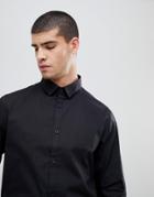 Process Black Plain Poplin Slim Fit Shirt - Black