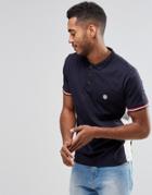 Le Breve Alfie Tipped Polo Shirt - Navy