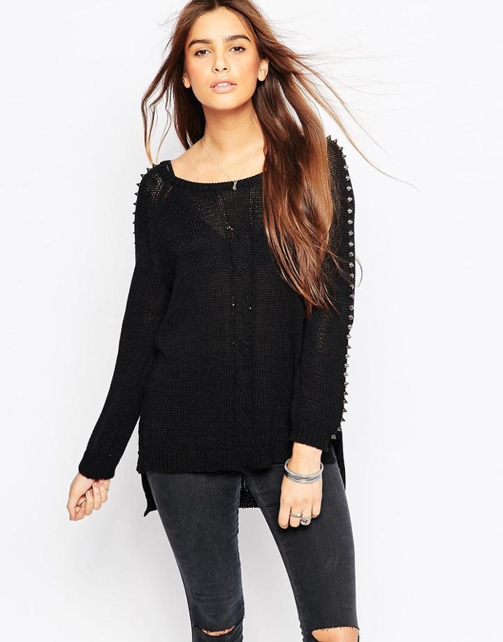Vintage Havana Pom Pom Sweater - Black