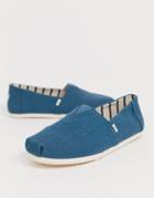 Toms Espadrilles In Blue Canvas - Blue