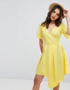 Asos Wrap Mini Dress - Yellow