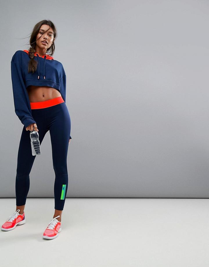 Adidas Stella Sport Tight With Contrast Waistband - Navy