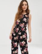 Gilli Floral Jumpsuit With Tie Back Detail-multi