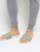Adidas Originals Adilette Slider Flip Flops In Green By9904 - Gold