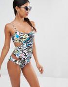 Moschino Abstract Print Swimsuit - Multi 1001