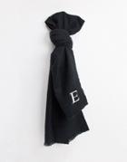 Asos Design Personalized Scarf With Initial E In Black