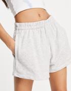 Weekday Kama Organic Blend Cotton Pull On Shorts In Light Gray-grey
