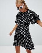 New Look Polka Dot Tea Dress - Multi