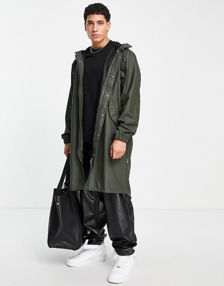 Rains Fishtail Parka Jacket In Green