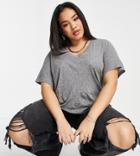 Madewell Plus V-neck T-shirt In Gray