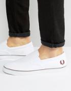 Fred Perry Underspin Slipon Canvas Sneakers - White