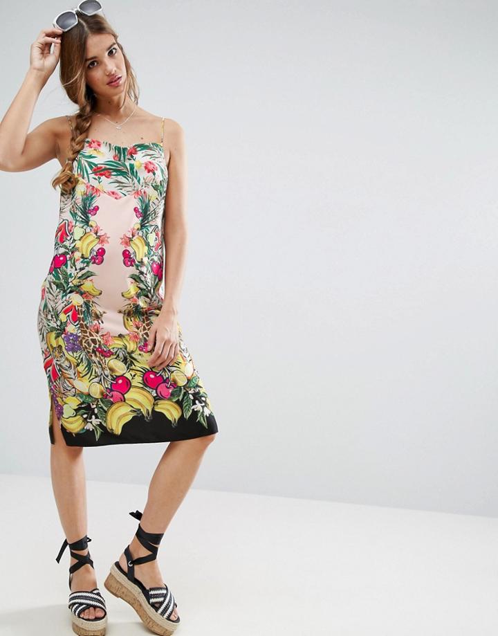 Asos Cami Dress In Fruit Machine Print - Multi