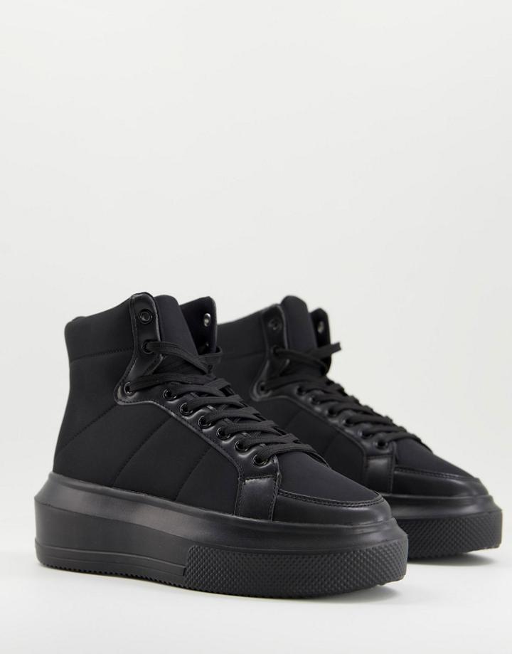 Asos Design Dice Chunky High Top Sneakers In Black