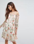 Vero Moda Off Shoulder Floral Dress - Multi