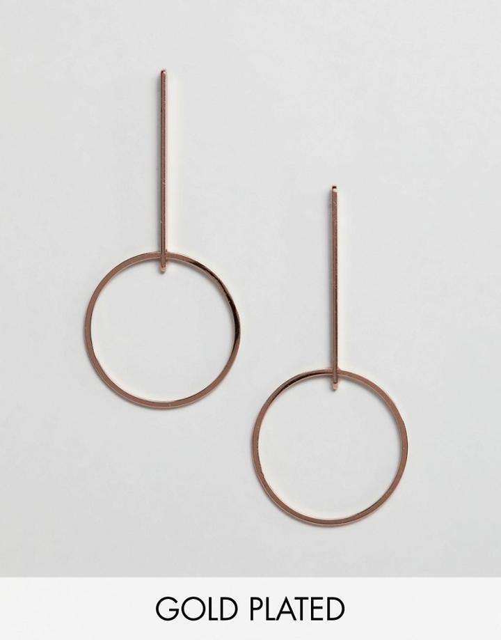 Pilgrim Rose Gold Plated Hoop Drop Earrings - Gold