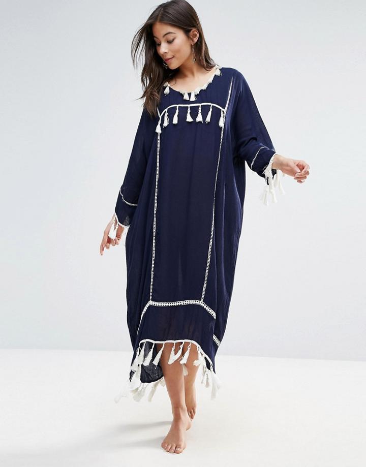 Liquorsh Oversized Beach Cover Up - Navy