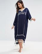 Liquorsh Oversized Beach Cover Up - Navy