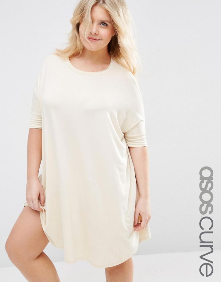 Asos Curve The T-shirt Dress - Cream