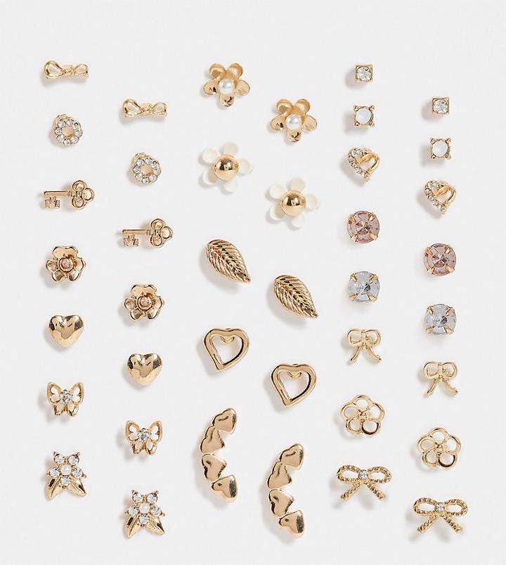 Aldo Amithraniel Summer Earrings Multipack In Gold