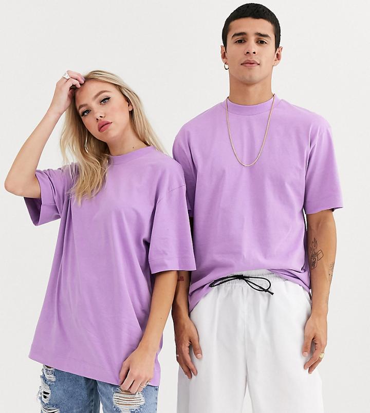 Collusion Unisex T-shirt In Lilac-purple