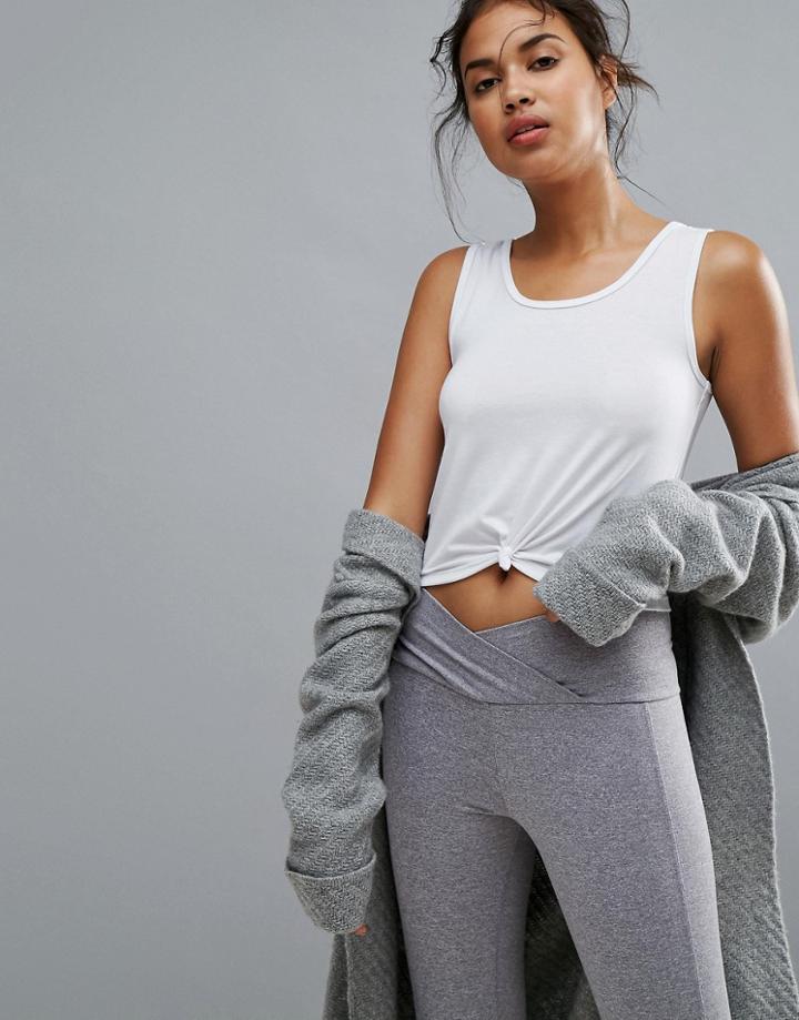 Onzie Knot Front Tank In White - White