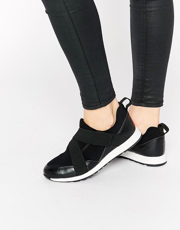 Asos Dario Cross Strap Sneakers - Black