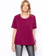 Asos Swing T-shirt In Acid Wash - Purple